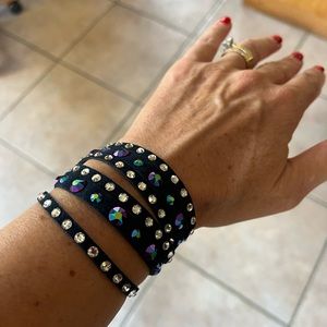 Bracelet bling and rhinestones wrap bracelet navy blue no brand